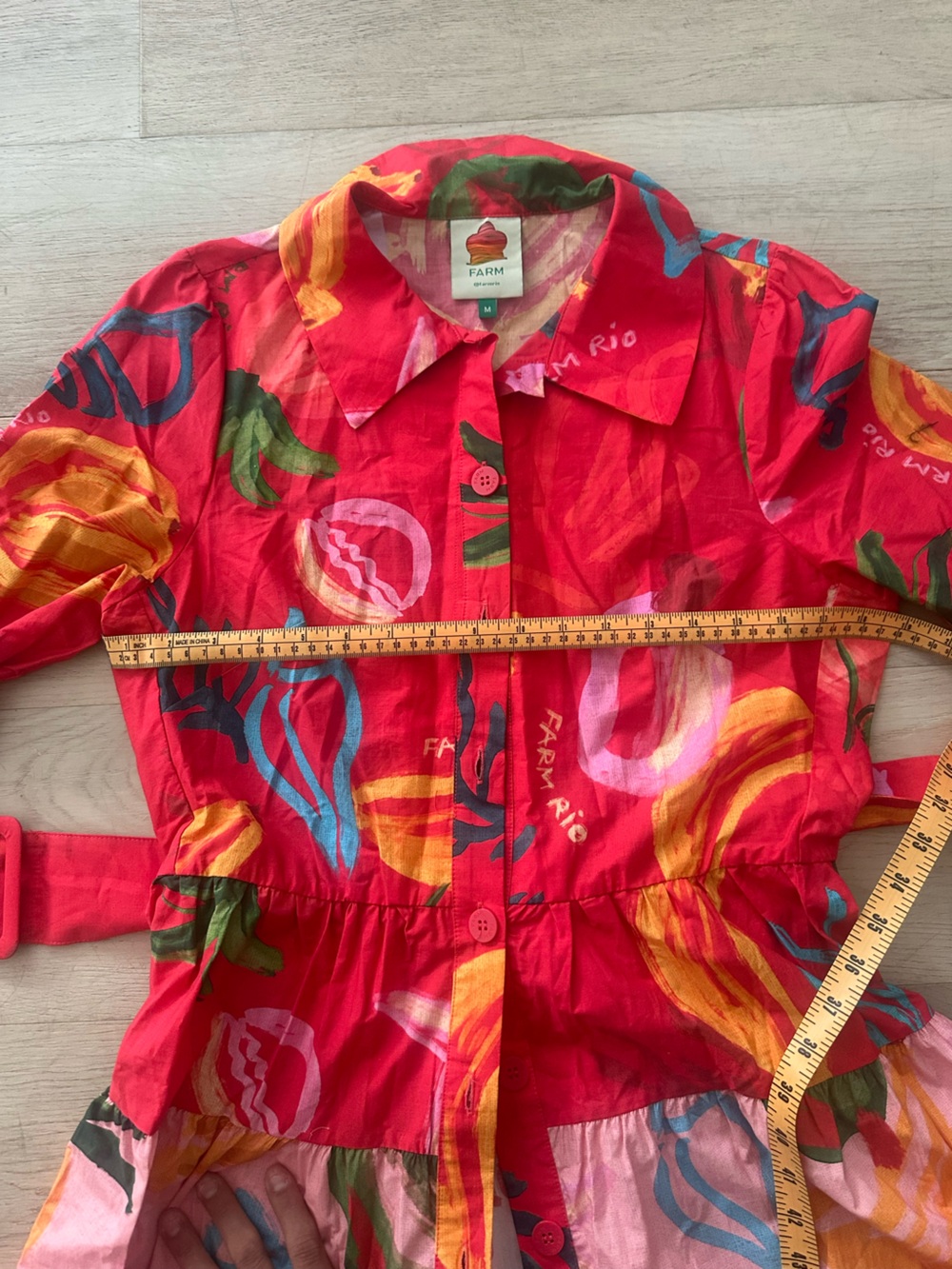 FARM Rio Red Multicolor Midi Dress - Picture 13 of 14
